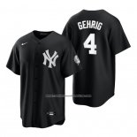 Camiseta Beisbol Hombre New York Yankees Lou Gehrig Replica 2021 Negro