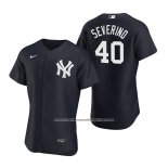 Camiseta Beisbol Hombre New York Yankees Luis Severino Autentico Alterno 2020 Azul