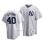 Camiseta Beisbol Hombre New York Yankees Luis Severino Cooperstown Collection Primera Blanco
