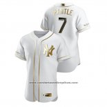 Camiseta Beisbol Hombre New York Yankees Mickey Mantle Golden Edition Autentico Blanco