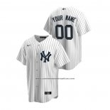 Camiseta Beisbol Hombre New York Yankees Personalizada Replica Primera Blanco