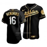 Camiseta Beisbol Hombre Oakland Athletics Liam Hendriks Golden Edition Autentico Negro