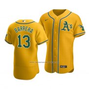 Camiseta Beisbol Hombre Oakland Athletics Luis Barrera Gold Autentico Primera