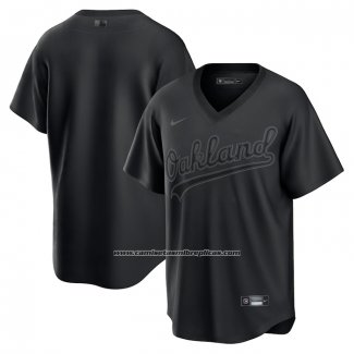 Camiseta Beisbol Hombre Oakland Athletics Replica Negro