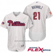 Camiseta Beisbol Hombre Philadelphia Phillies 2017 Estrellas y Rayas Clay Buchholz Blanco Flex Base