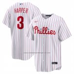 Camiseta Beisbol Hombre Philadelphia Phillies Bryce Harper Primera Replica Blanco1