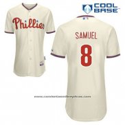 Camiseta Beisbol Hombre Philadelphia Phillies Juan Samuel 8 Crema Alterno Cool Base