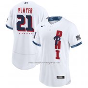 Camiseta Beisbol Hombre Philadelphia Phillies Personalizada 2021 All Star Autentico Blanco