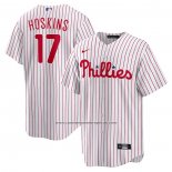 Camiseta Beisbol Hombre Philadelphia Phillies Rhys Hoskins Primera Replica Blanco Rojo
