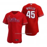 Camiseta Beisbol Hombre Philadelphia Phillies Zack Wheeler Autentico Alterno 2020 Rojo