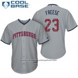 Camiseta Beisbol Hombre Pittsburgh Pirates 2017 Estrellas y Rayas David Freese Gris Cool Base