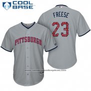 Camiseta Beisbol Hombre Pittsburgh Pirates 2017 Estrellas y Rayas David Freese Gris Cool Base