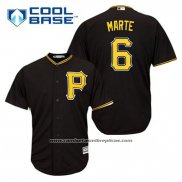 Camiseta Beisbol Hombre Pittsburgh Pirates Starling Marte 6 Negro Alterno Cool Base