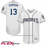 Camiseta Beisbol Hombre San Diego Padres 13 Jose Rondon Blanco 2017 Flex Base