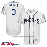 Camiseta Beisbol Hombre San Diego Padres 3 Derek Norris Blanco 2017 Flex Base