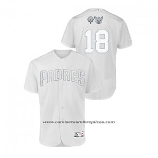 Camiseta Beisbol Hombre San Diego Padres Austin Hedges 2019 Players Weekend Autentico Blanco