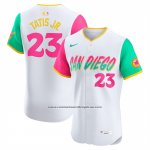 Camiseta Beisbol Hombre San Diego Padres Fernando Tatis Jr City Connect Elite Blanco