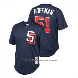 Camiseta Beisbol Hombre San Diego Padres Trevor Hoffman Cooperstown Collezione Mesh Batting Practice Azul