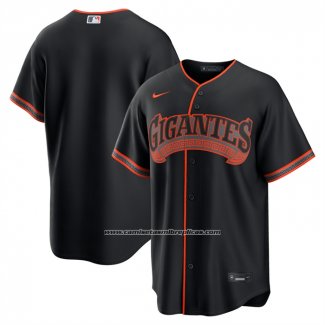 Camiseta Beisbol Hombre San Francisco Giants Alterno Replica Negro1