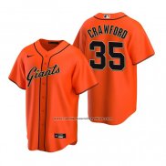 Camiseta Beisbol Hombre San Francisco Giants Brandon Crawford Replica Alterno Naranja