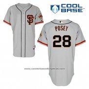 Camiseta Beisbol Hombre San Francisco Giants Buster Posey 28 Gris Alterno Cool Base