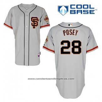 Camiseta Beisbol Hombre San Francisco Giants Buster Posey 28 Gris Alterno Cool Base