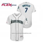 Camiseta Beisbol Hombre Seattle Mariners Marco Gonzales 150th Aniversario Patch Flex Base Blanco