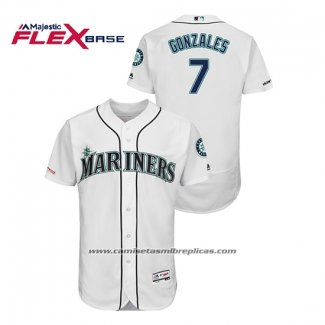 Camiseta Beisbol Hombre Seattle Mariners Marco Gonzales 150th Aniversario Patch Flex Base Blanco