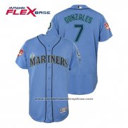 Camiseta Beisbol Hombre Seattle Mariners Marco Gonzales Flex Base Entrenamiento de Primavera 2019 Azul
