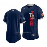 Camiseta Beisbol Hombre Tampa Bay Rays 2021 All Star Autentico Azul