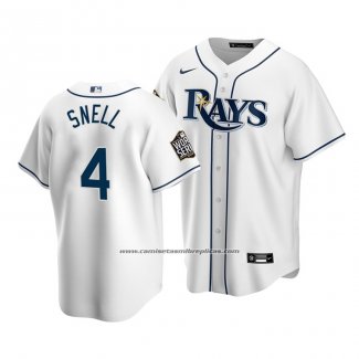 Camiseta Beisbol Hombre Tampa Bay Rays Blake Snell Replica Primera 2020 Blanco