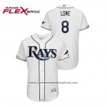 Camiseta Beisbol Hombre Tampa Bay Rays Brandon Lowe Flex Base Autentico Collezione Blanco