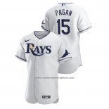 Camiseta Beisbol Hombre Tampa Bay Rays Emilio Pagan Authentic Blanco