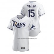 Camiseta Beisbol Hombre Tampa Bay Rays Emilio Pagan Authentic Blanco