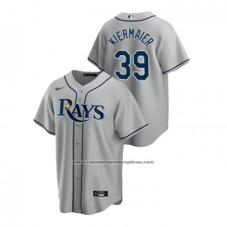 Camiseta Beisbol Hombre Tampa Bay Rays Kevin Kiermaier Road Replica Gris