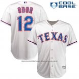 Camiseta Beisbol Hombre Texas Rangers 12 Rougned Odor Blanco Cool Base
