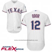 Camiseta Beisbol Hombre Texas Rangers 12 Rougned Odor Blanco Flex Base