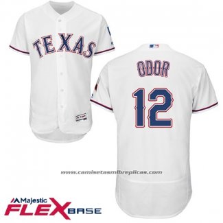 Camiseta Beisbol Hombre Texas Rangers 12 Rougned Odor Blanco Flex Base