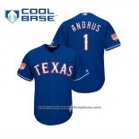 Camiseta Beisbol Hombre Texas Rangers Elvis Andrus Cool Base Entrenamiento de Primavera 2019 Azul