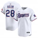 Camiseta Beisbol Hombre Texas Rangers Jonah Heim Alterno Limited Blanco