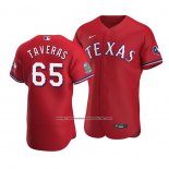 Camiseta Beisbol Hombre Texas Rangers Leody Taveras Autentico Alterno Rojo