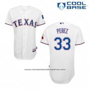 Camiseta Beisbol Hombre Texas Rangers Martin Perez 33 Blanco Primera Cool Base