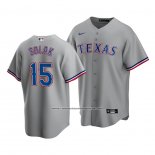 Camiseta Beisbol Hombre Texas Rangers Nick Solak Replica Road Gris