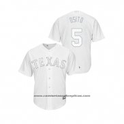 Camiseta Beisbol Hombre Texas Rangers Willie Calhoun 2019 Players Weekend Replica Blanco