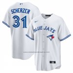 Camiseta Beisbol Hombre Toronto Blue Jays Max Scherzer Primera Replica Blanco