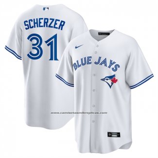 Camiseta Beisbol Hombre Toronto Blue Jays Max Scherzer Primera Replica Blanco