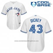 Camiseta Beisbol Hombre Toronto Blue Jays R.a. Dickey 43 Blanco Primera Cool Base