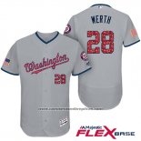 Camiseta Beisbol Hombre Washington Nationals 2017 Estrellas y Rayas Jayson Werth Gris Flex Base