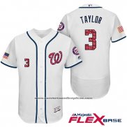 Camiseta Beisbol Hombre Washington Nationals 2017 Estrellas y Rayas Michael Taylor Blanco Flex Base