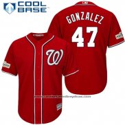 Camiseta Beisbol Hombre Washington Nationals 2017 Postemporada Gio Gonzalez Rojo Cool Base